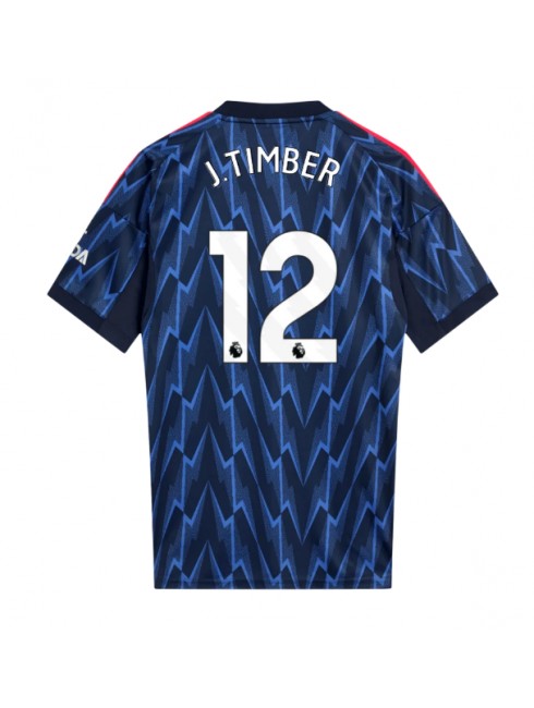 Moški Nogometna dresi replika Arsenal Jurrien Timber #12 Gostujoči 2025-26 Kratek rokav Moški Nogometna dresi replika Arsenal Jurrien Timber #12 Gostujoči 2025-26 Kratek rokav